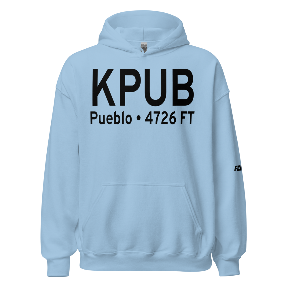 Pueblo Memorial Airport (KPUB) ICAO Hoodie Sweatshirt 