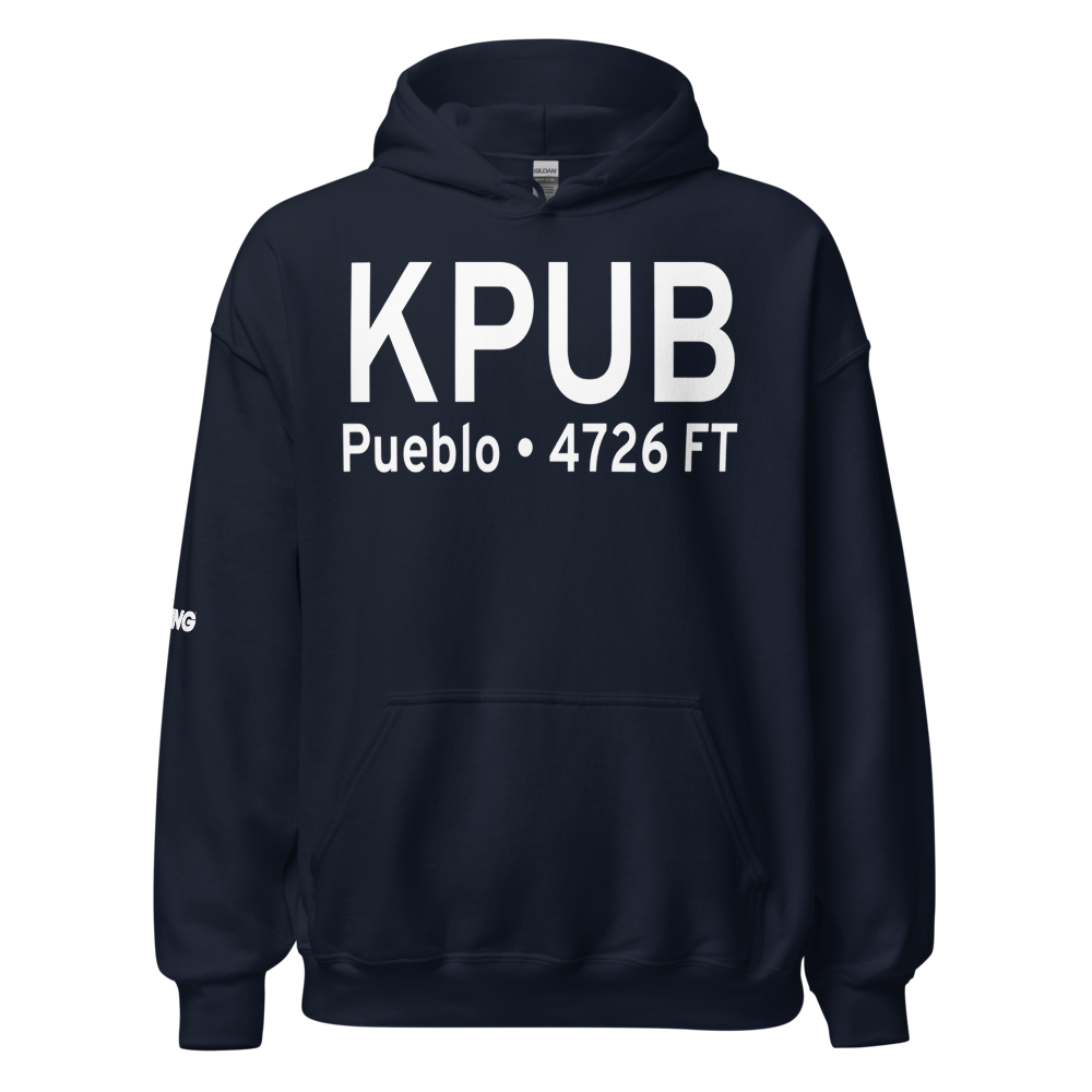 Pueblo Memorial Airport (KPUB) ICAO Hoodie Sweatshirt 