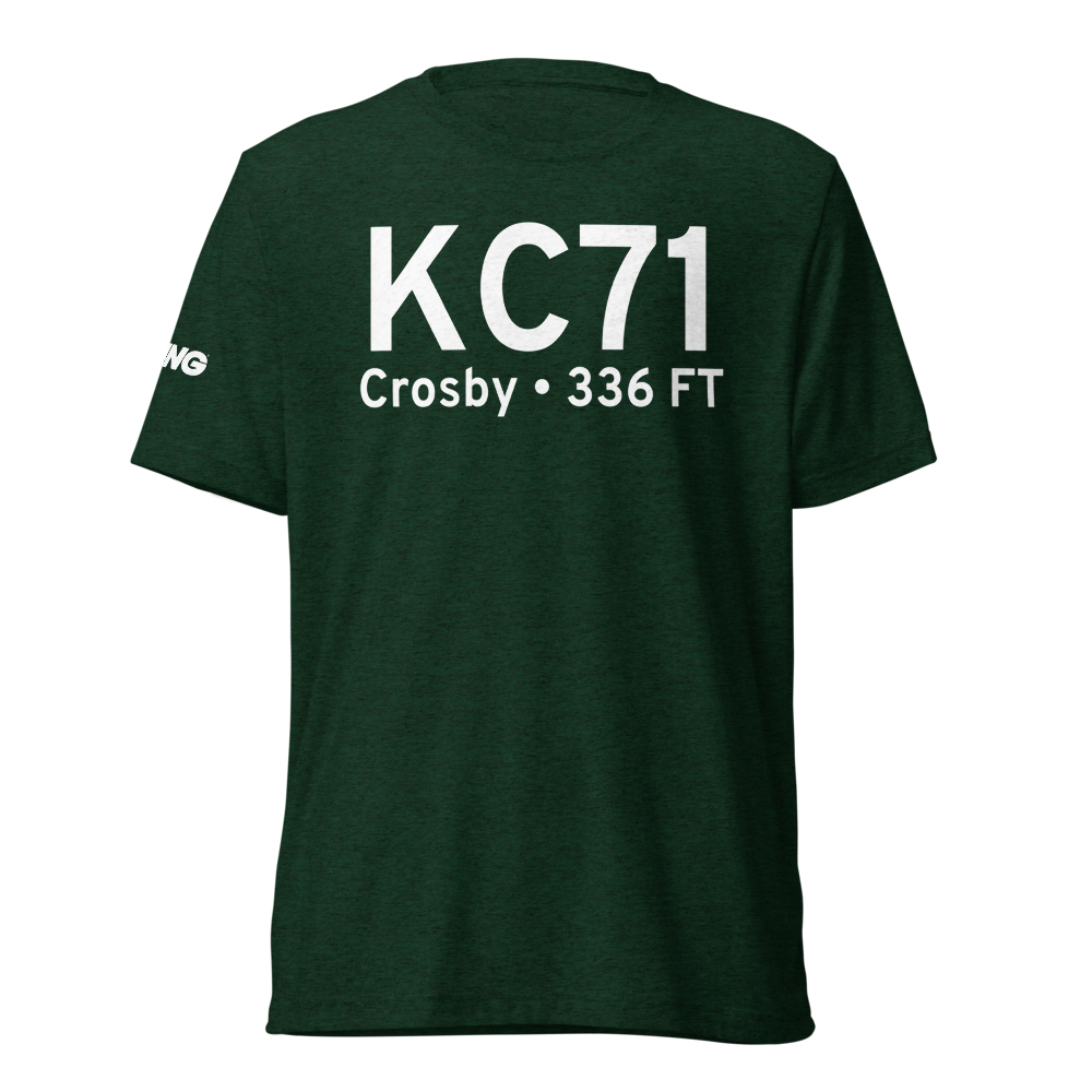 Crosby Municipal Airport (KC71) ICAO Tri-blend T-Shirt 