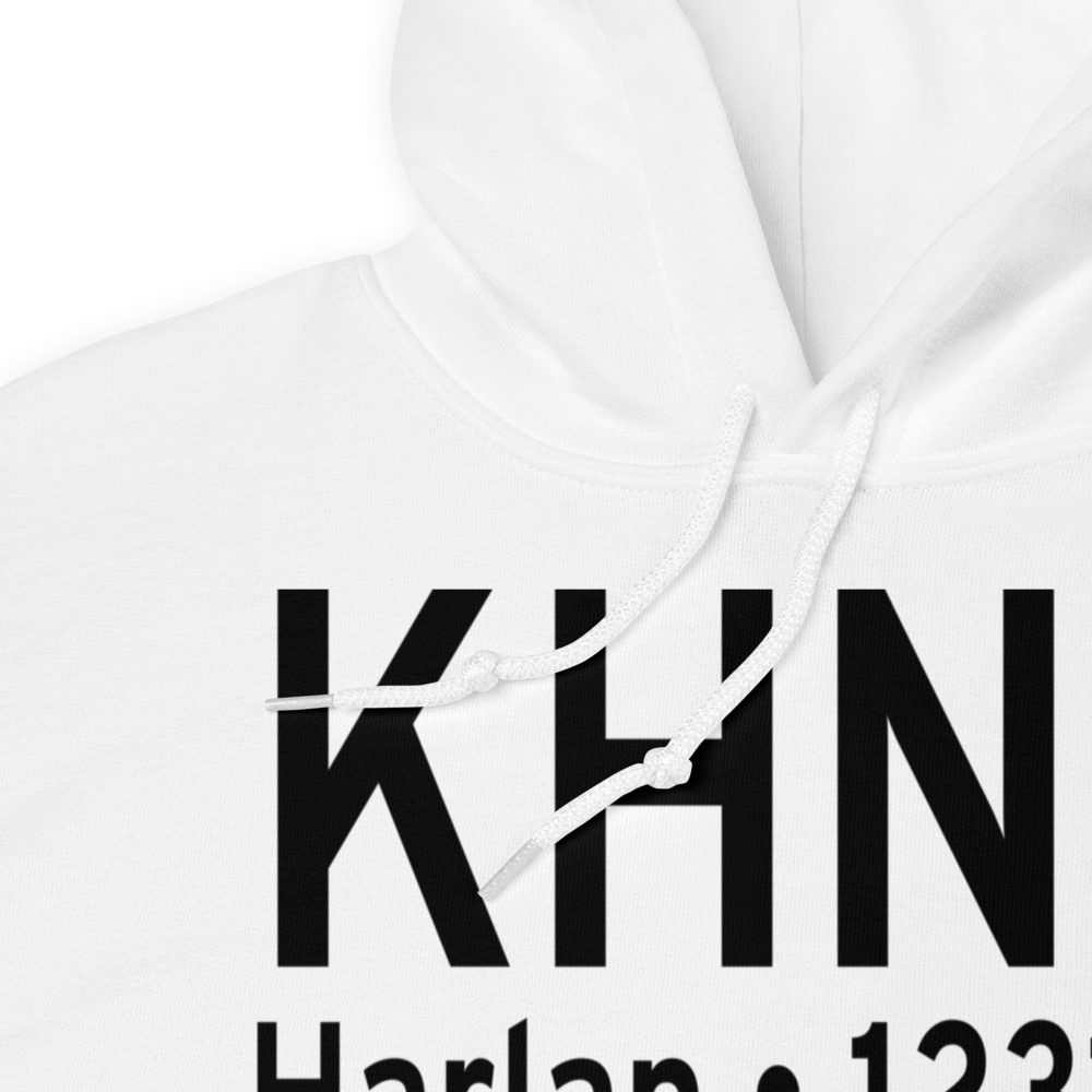 Harlan Municipal Airport (KHNR) ICAO Hoodie Sweatshirt 