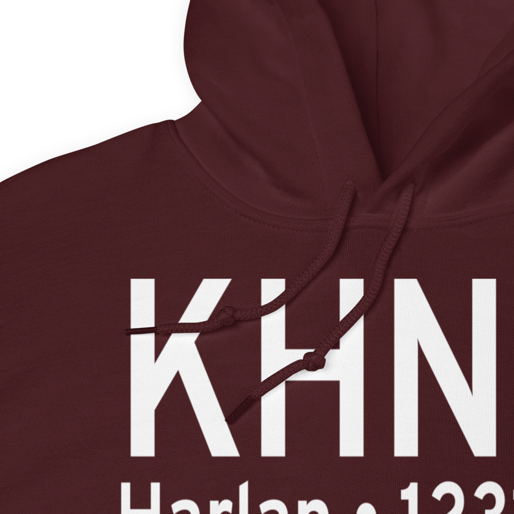 Harlan Municipal Airport (KHNR) ICAO Hoodie Sweatshirt 