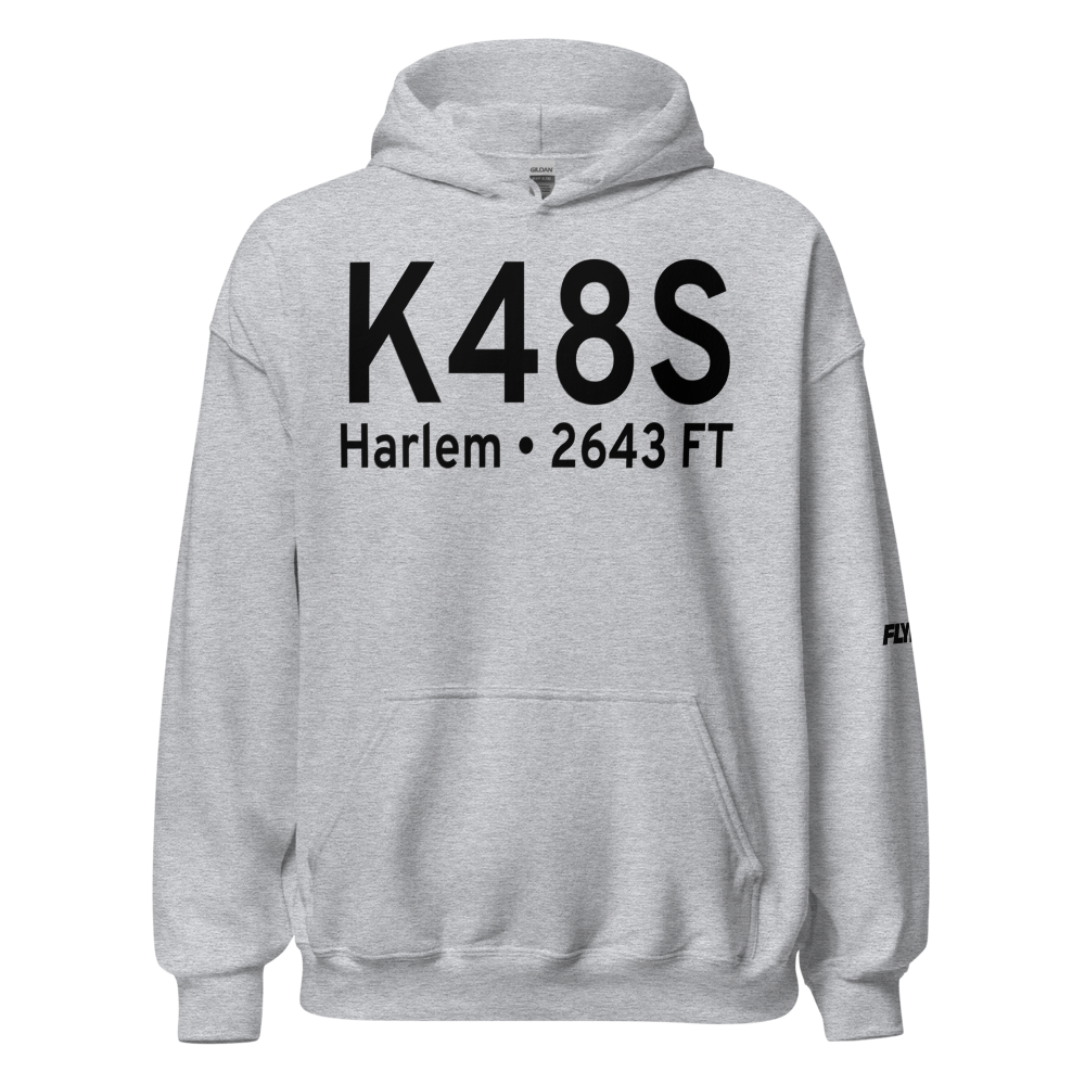 Harlem Airport (K48S) ICAO Hoodie Sweatshirt 