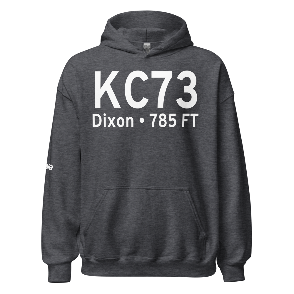Dixon Municipal Charles R. Walgreen Field (KC73) ICAO Hoodie Sweatshirt 