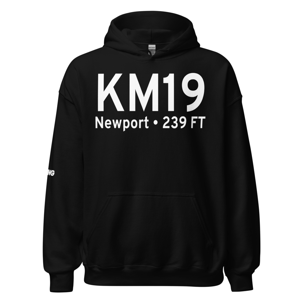Newport Regional Airport (KM19) ICAO Hoodie Sweatshirt 