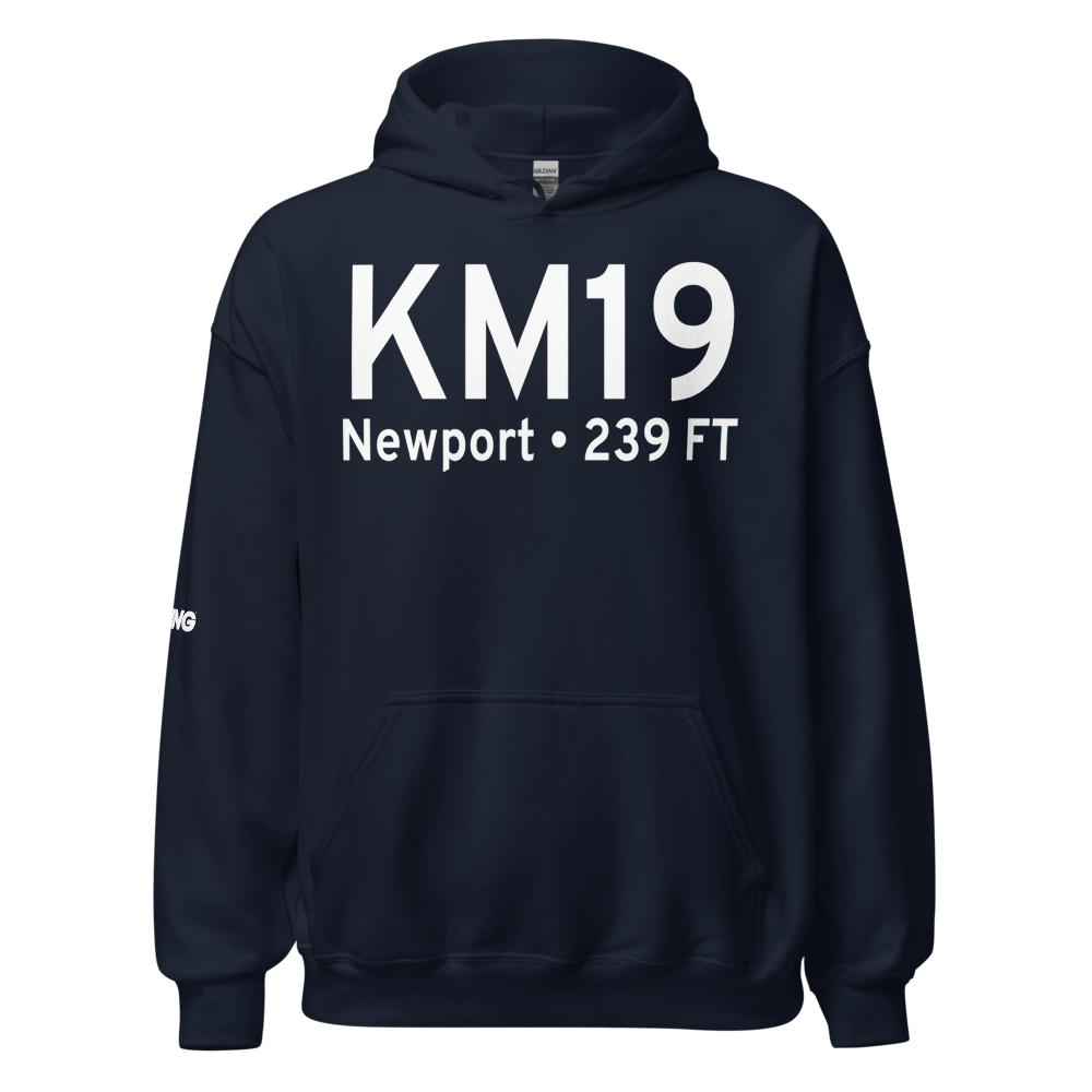 Newport Regional Airport (KM19) ICAO Hoodie Sweatshirt 