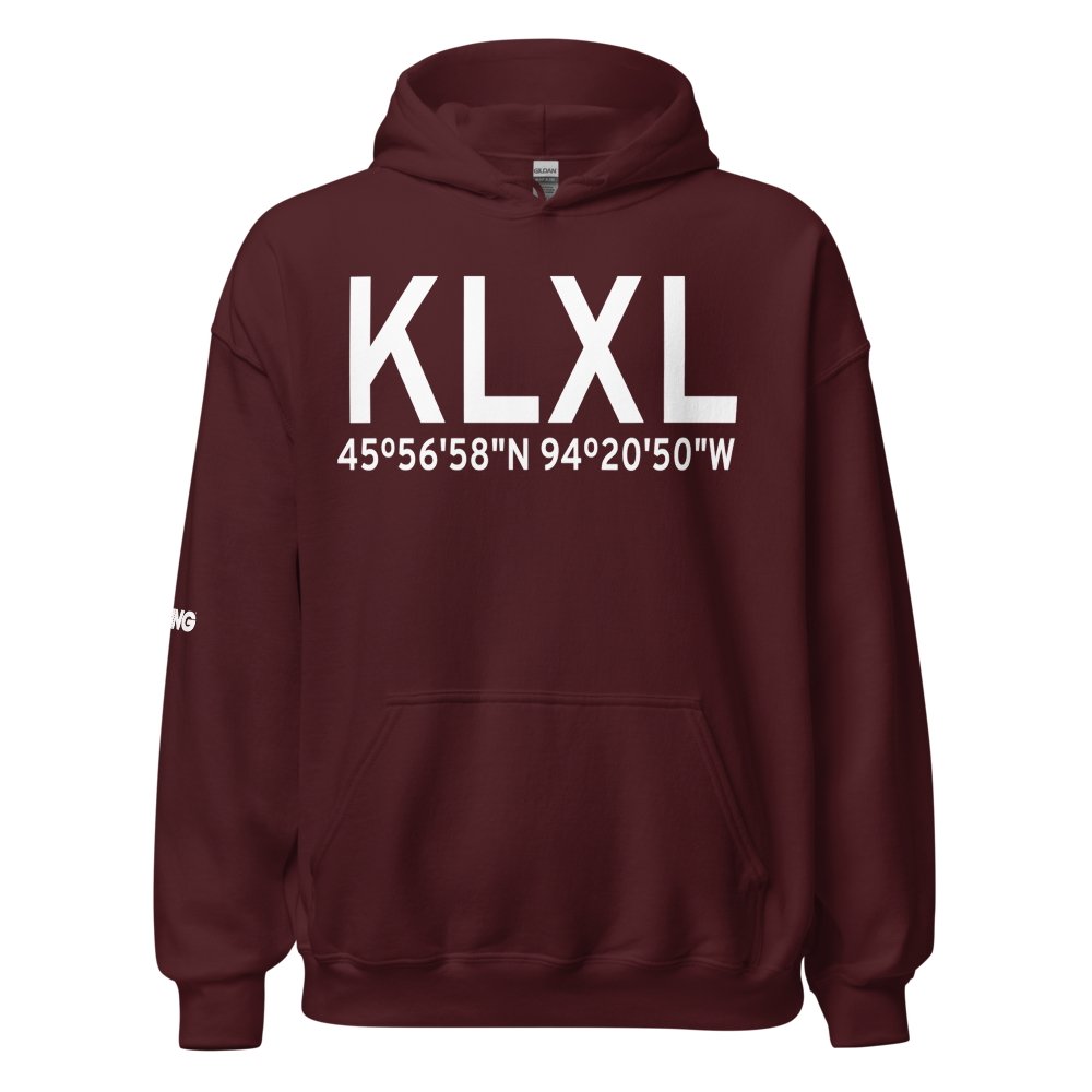 Little Falls-Morrison County-Lindbergh field (KLXL) ICAO Hoodie Sweatshirt 