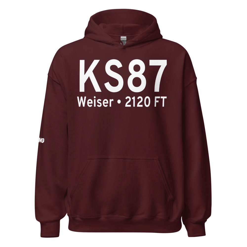 Weiser Municipal Airport (KS87) ICAO Hoodie Sweatshirt 