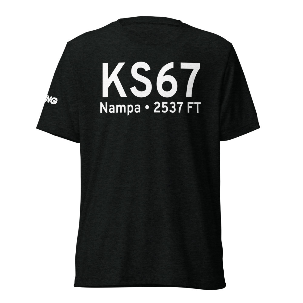 Nampa Municipal Airport (KS67) ICAO Tri-blend T-Shirt 