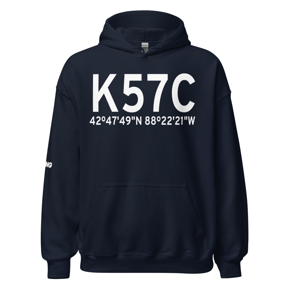 East Troy Municipal Airport (K57C) ICAO Hoodie Sweatshirt 