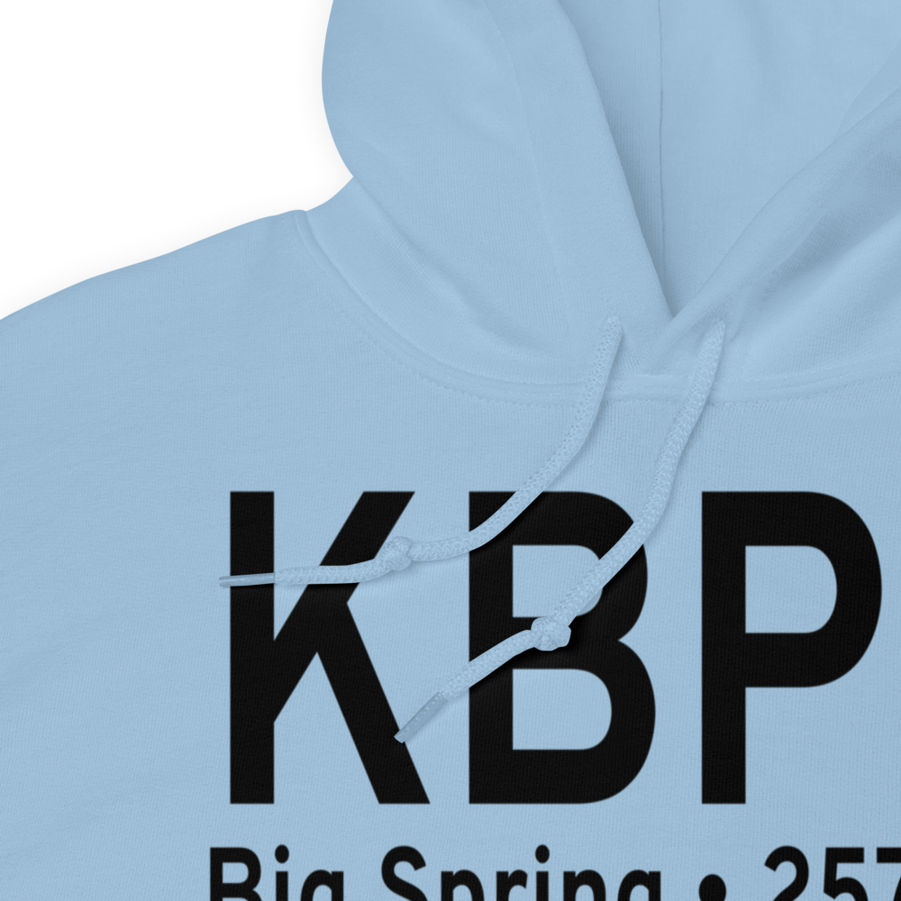 Big Spring Mc Mahon-Wrinkle Airport (KBPG) ICAO Hoodie Sweatshirt 