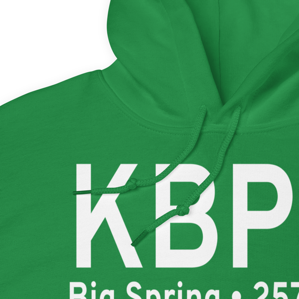 Big Spring Mc Mahon-Wrinkle Airport (KBPG) ICAO Hoodie Sweatshirt 