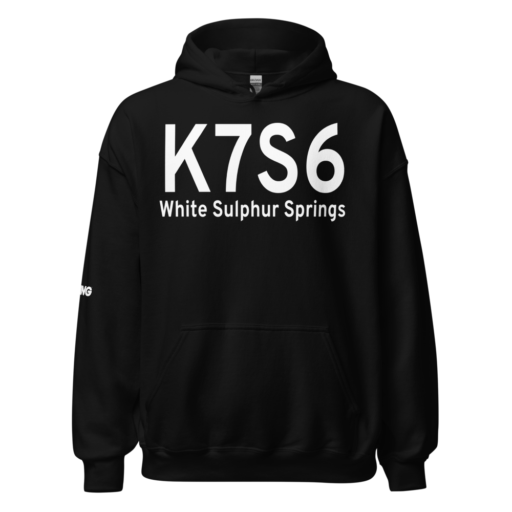 White Sulphur Springs Airport (K7S6) ICAO Hoodie Sweatshirt 