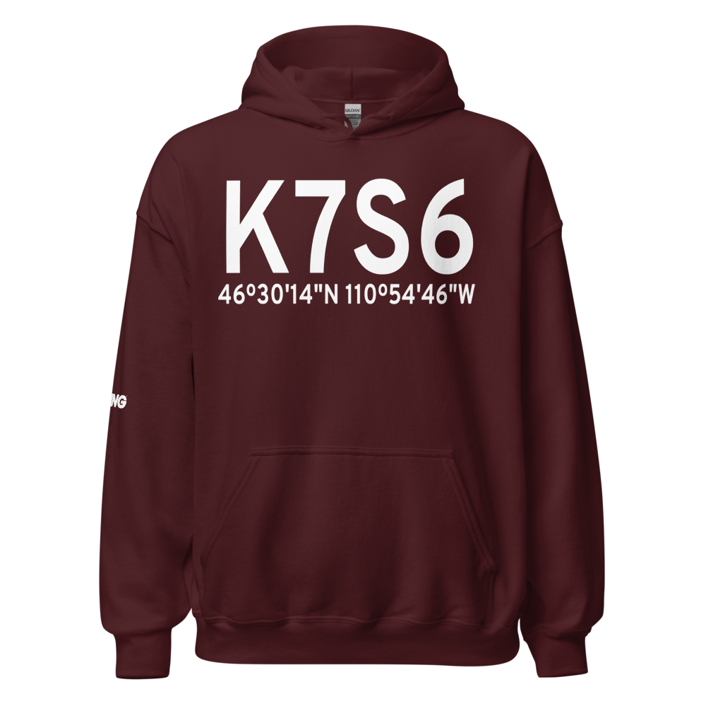 White Sulphur Springs Airport (K7S6) ICAO Hoodie Sweatshirt 