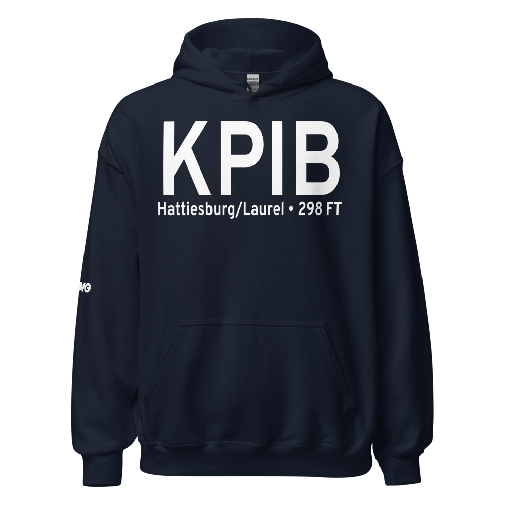 Hattiesburg Laurel Regional Airport (KPIB) ICAO Hoodie Sweatshirt 
