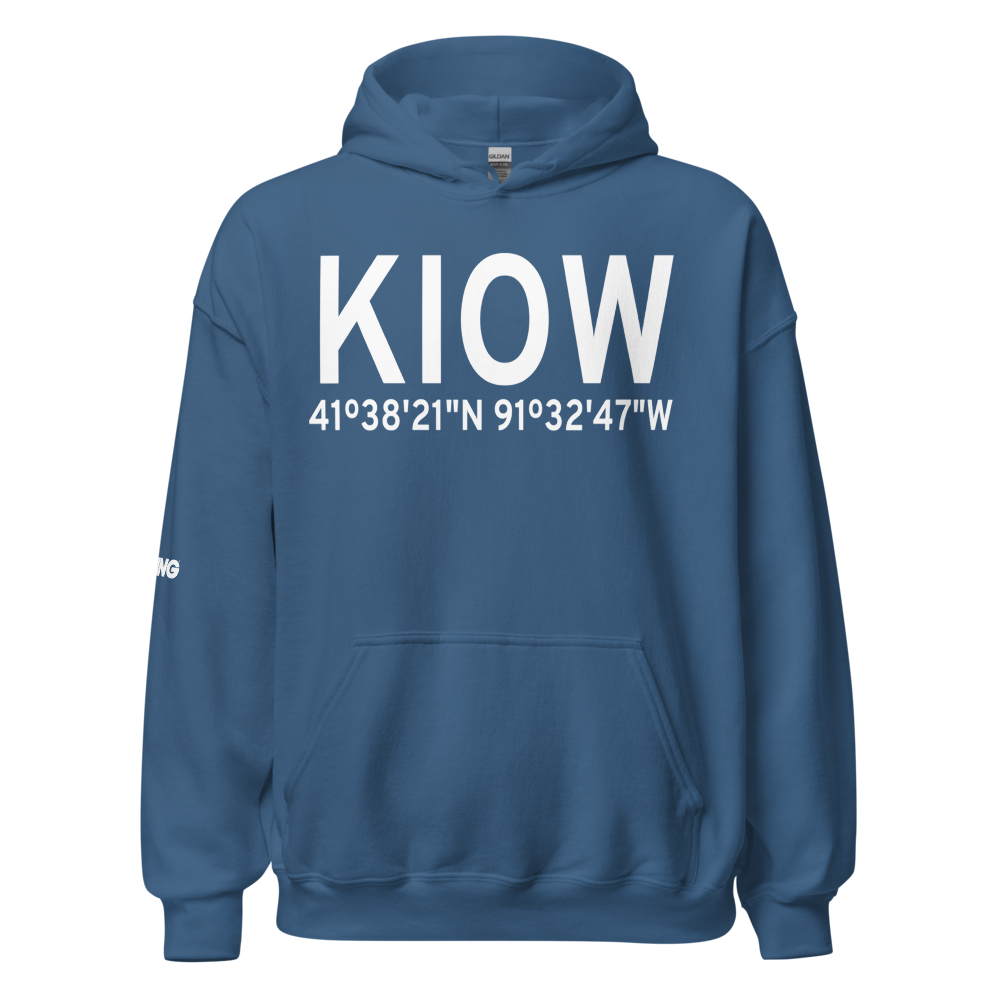 Iowa City Municipal Airport (KIOW) ICAO Hoodie Sweatshirt 