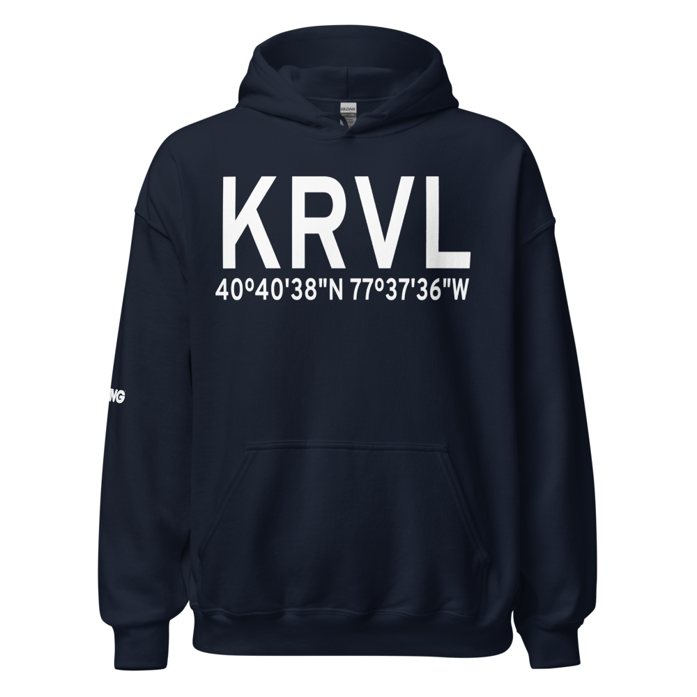 Mifflin County Airport (KRVL) ICAO Hoodie Sweatshirt 