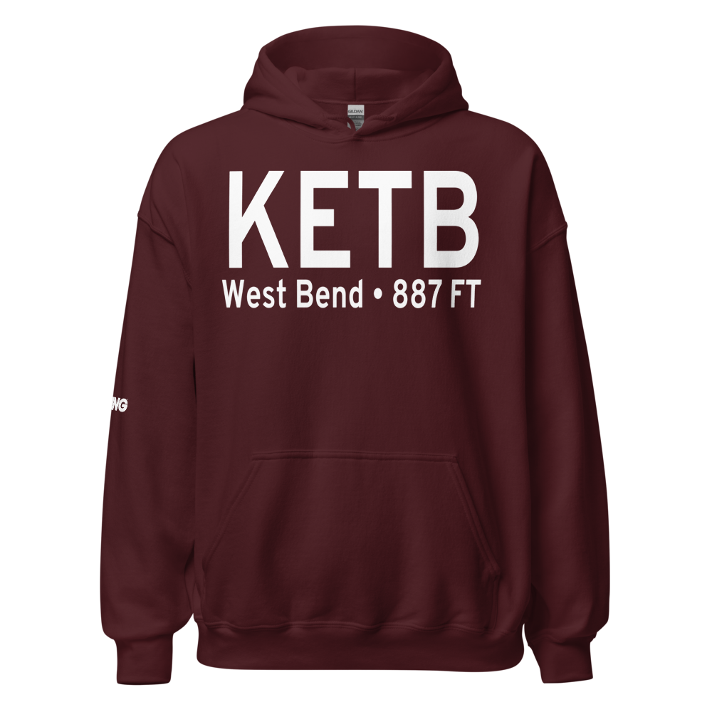 West Bend Municipal Airport (KETB) ICAO Hoodie Sweatshirt 