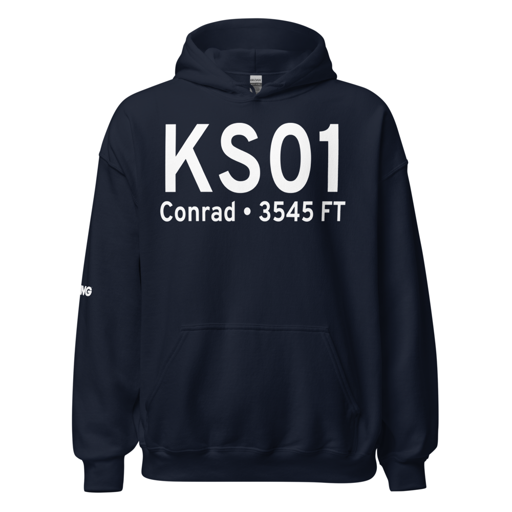 Conrad Airport (KS01) ICAO Hoodie Sweatshirt 