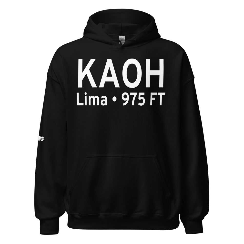 Lima Allen County Airport (KAOH) ICAO Hoodie Sweatshirt 