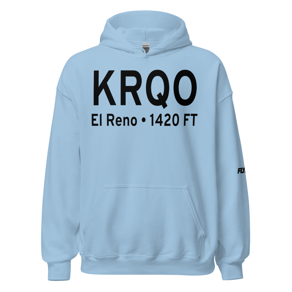 El Reno Regional Airport (KRQO) ICAO Hoodie Sweatshirt 