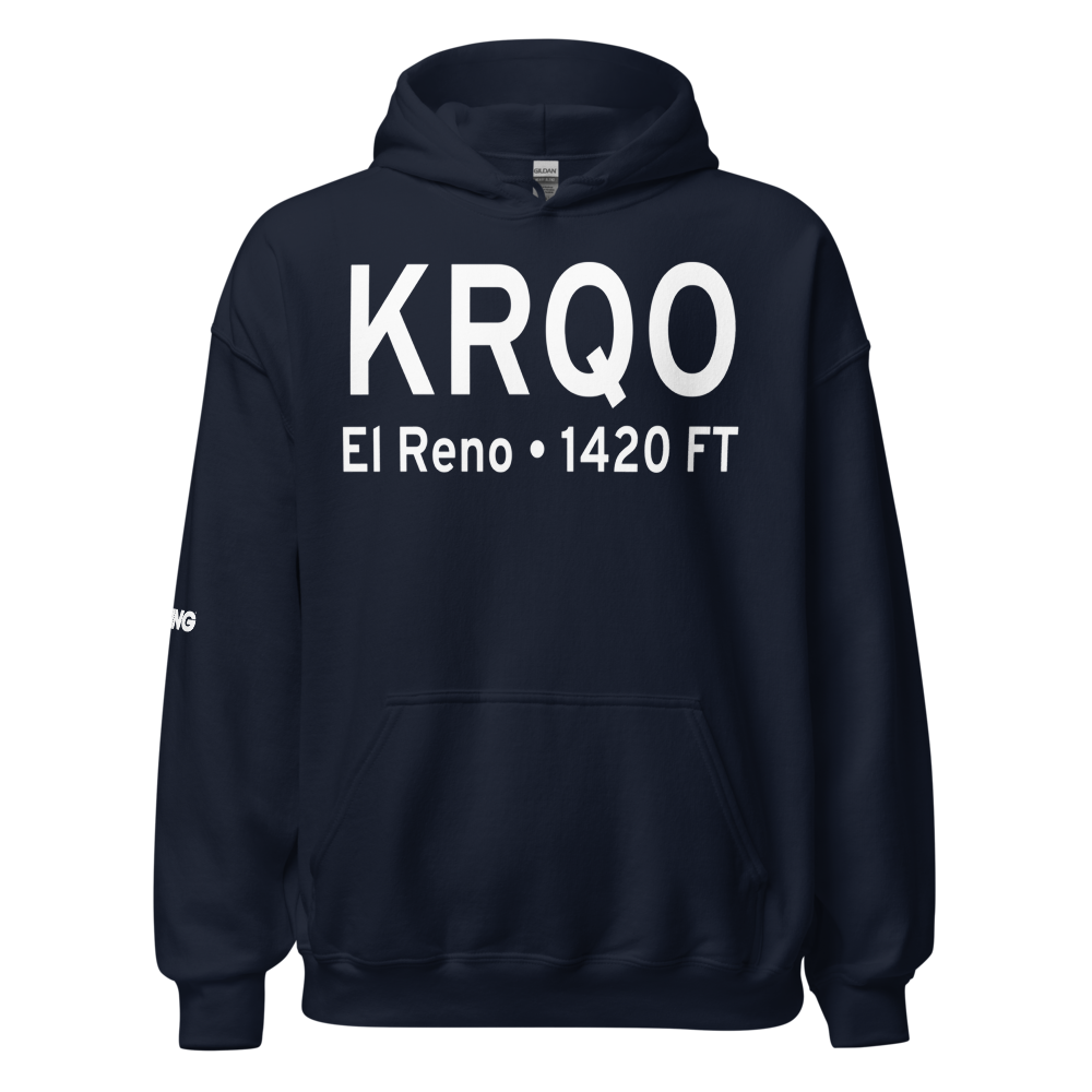 El Reno Regional Airport (KRQO) ICAO Hoodie Sweatshirt 