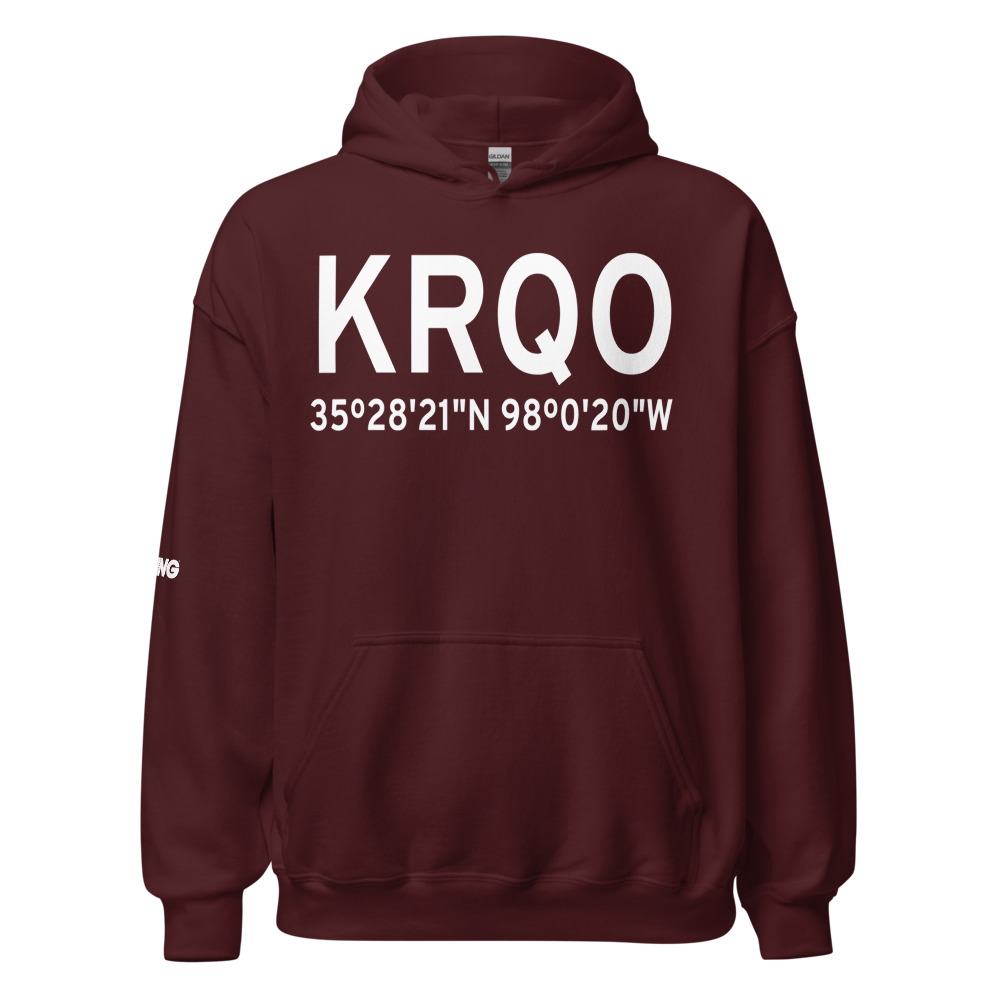 El Reno Regional Airport (KRQO) ICAO Hoodie Sweatshirt 