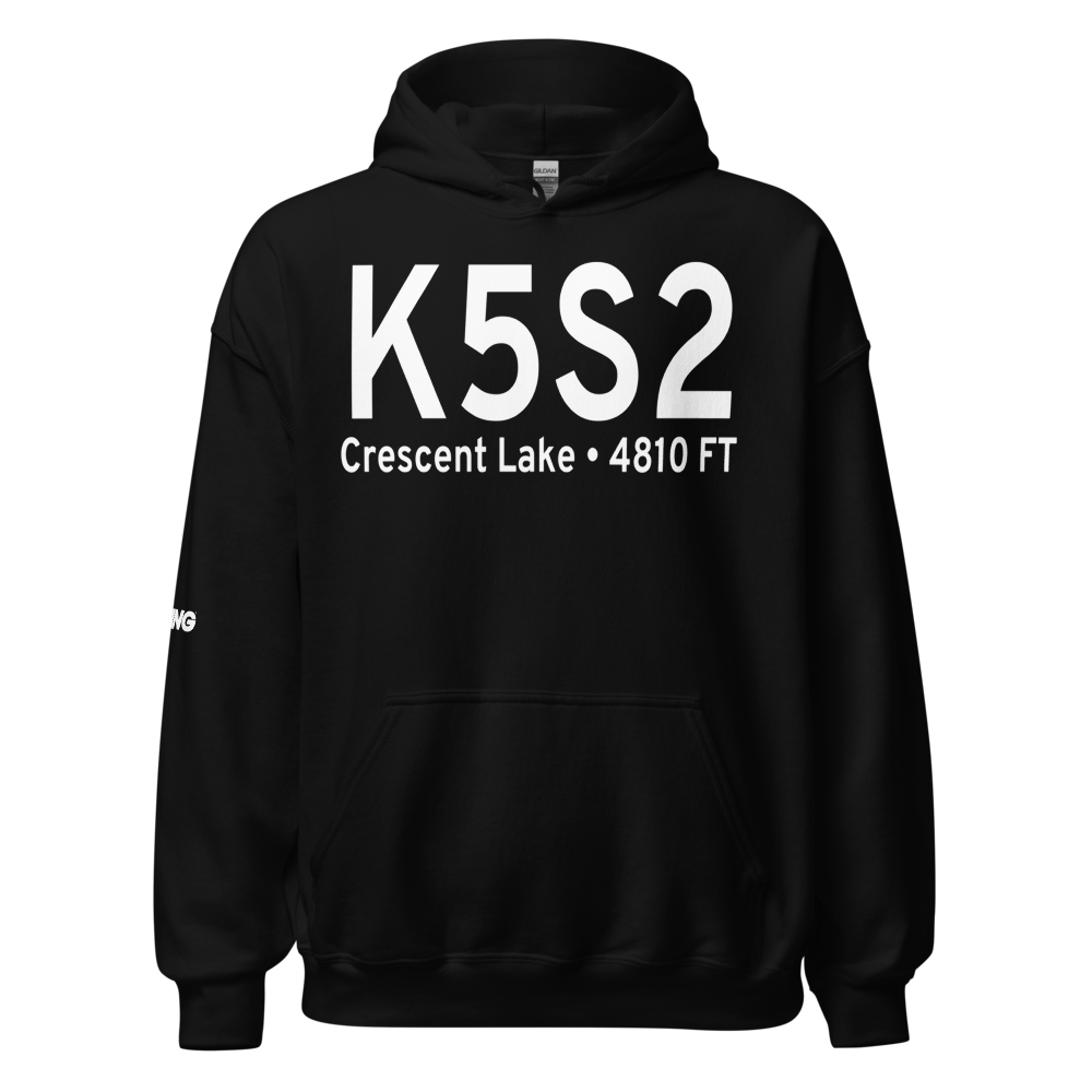 Crescent Lake State Airport (K5S2) ICAO Hoodie Sweatshirt 