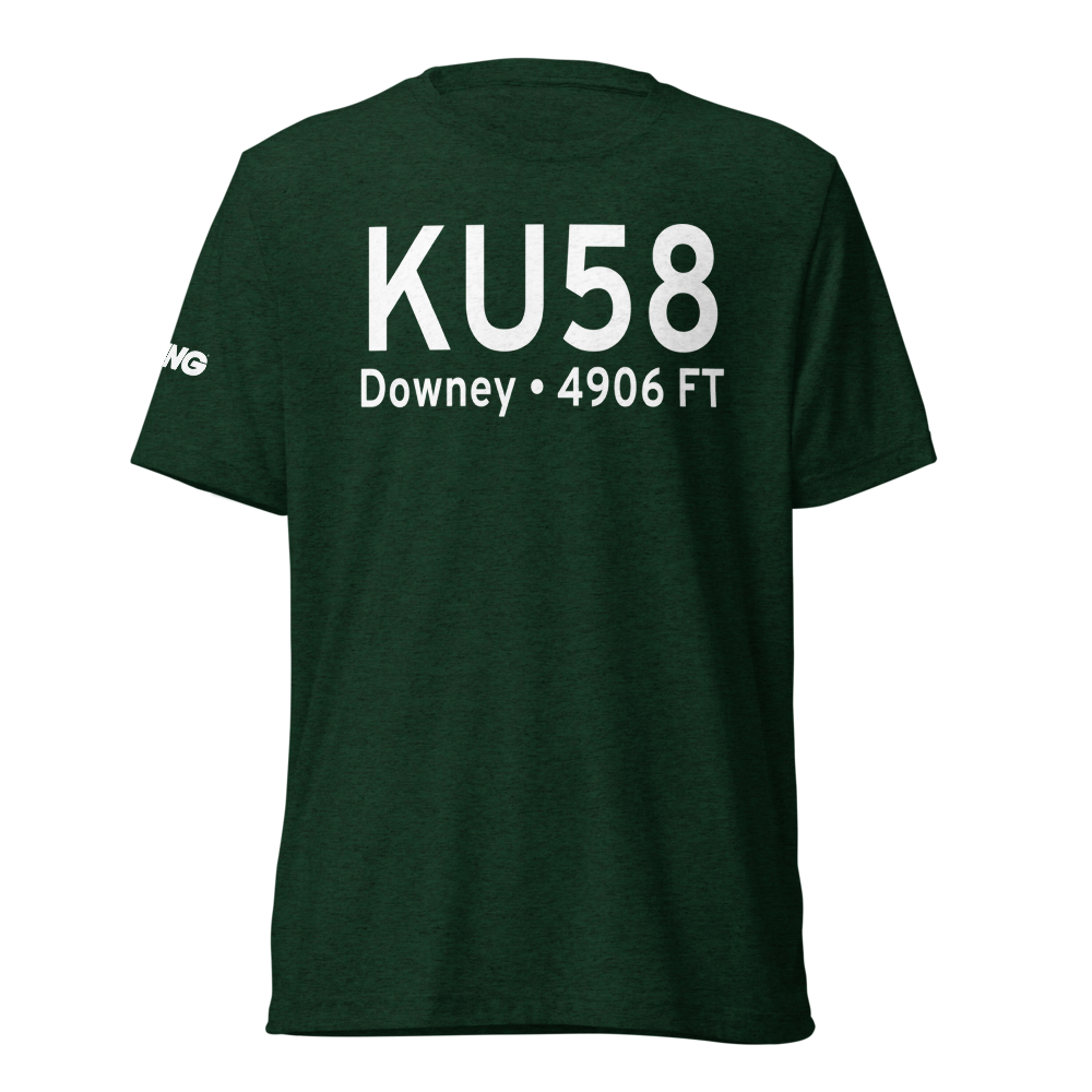 Downey/Hyde Memorial Airport (KU58) ICAO Tri-blend T-Shirt 