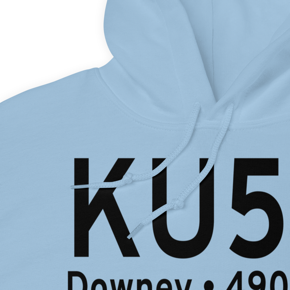 Downey/Hyde Memorial Airport (KU58) ICAO Hoodie Sweatshirt 