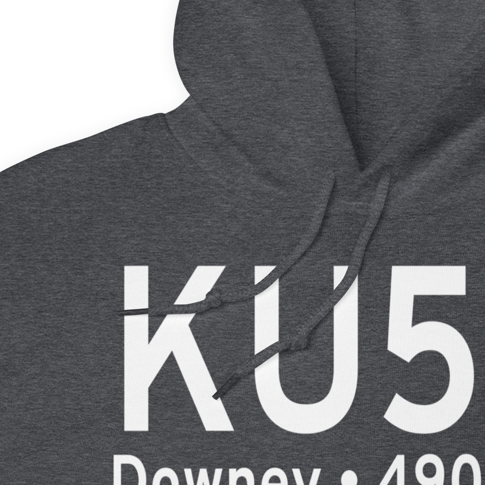 Downey/Hyde Memorial Airport (KU58) ICAO Hoodie Sweatshirt 