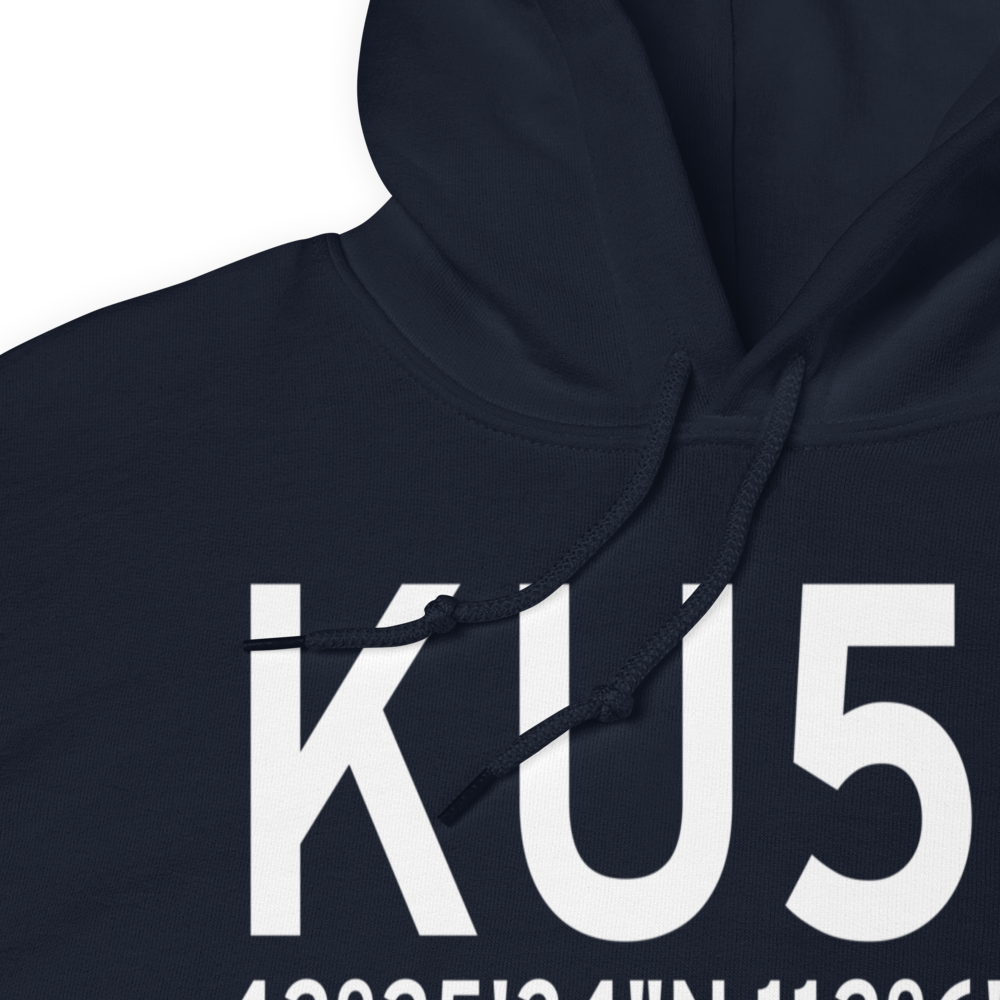 Downey/Hyde Memorial Airport (KU58) ICAO Hoodie Sweatshirt 