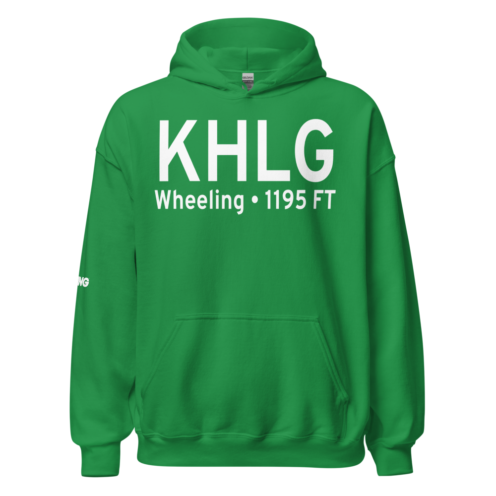 Wheeling Ohio County Airport (KHLG) ICAO Hoodie Sweatshirt 
