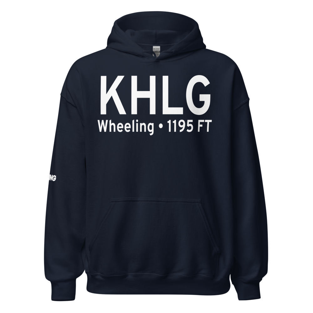 Wheeling Ohio County Airport (KHLG) ICAO Hoodie Sweatshirt 