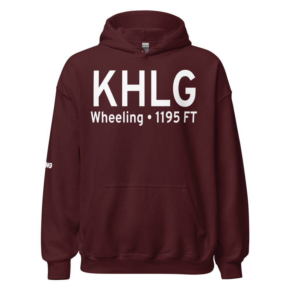Wheeling Ohio County Airport (KHLG) ICAO Hoodie Sweatshirt 