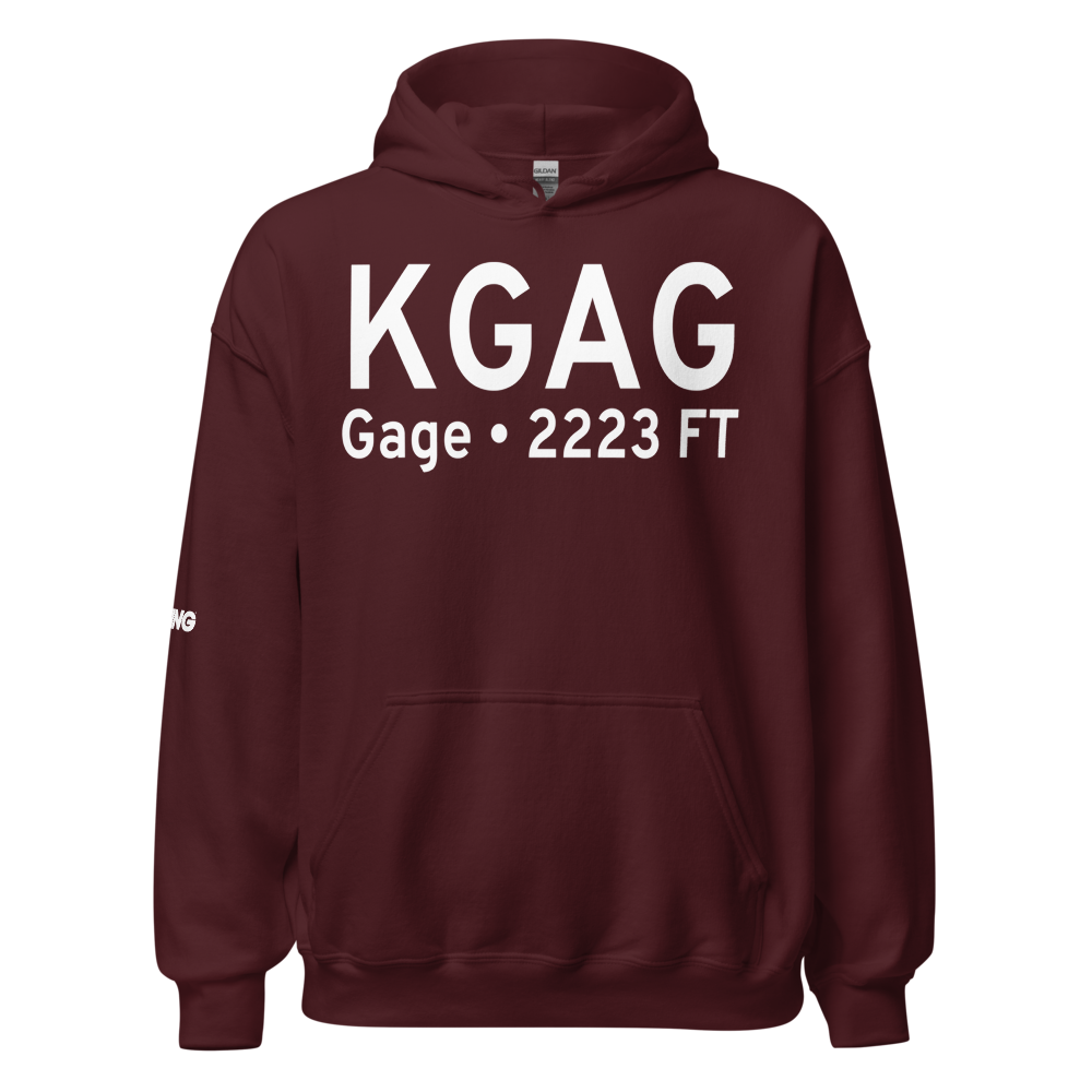 Gage Airport (KGAG) ICAO Hoodie Sweatshirt 