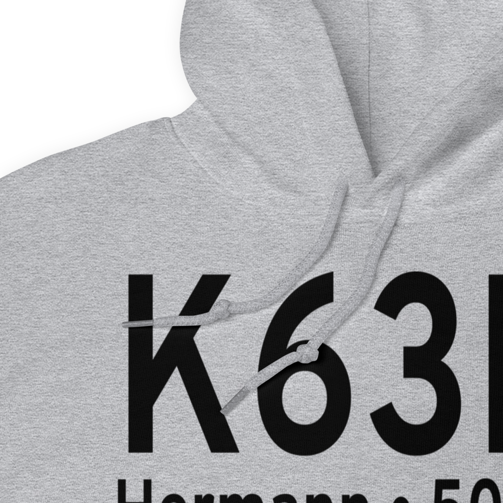 Hermann Municipal Airport (K63M) ICAO Hoodie Sweatshirt 