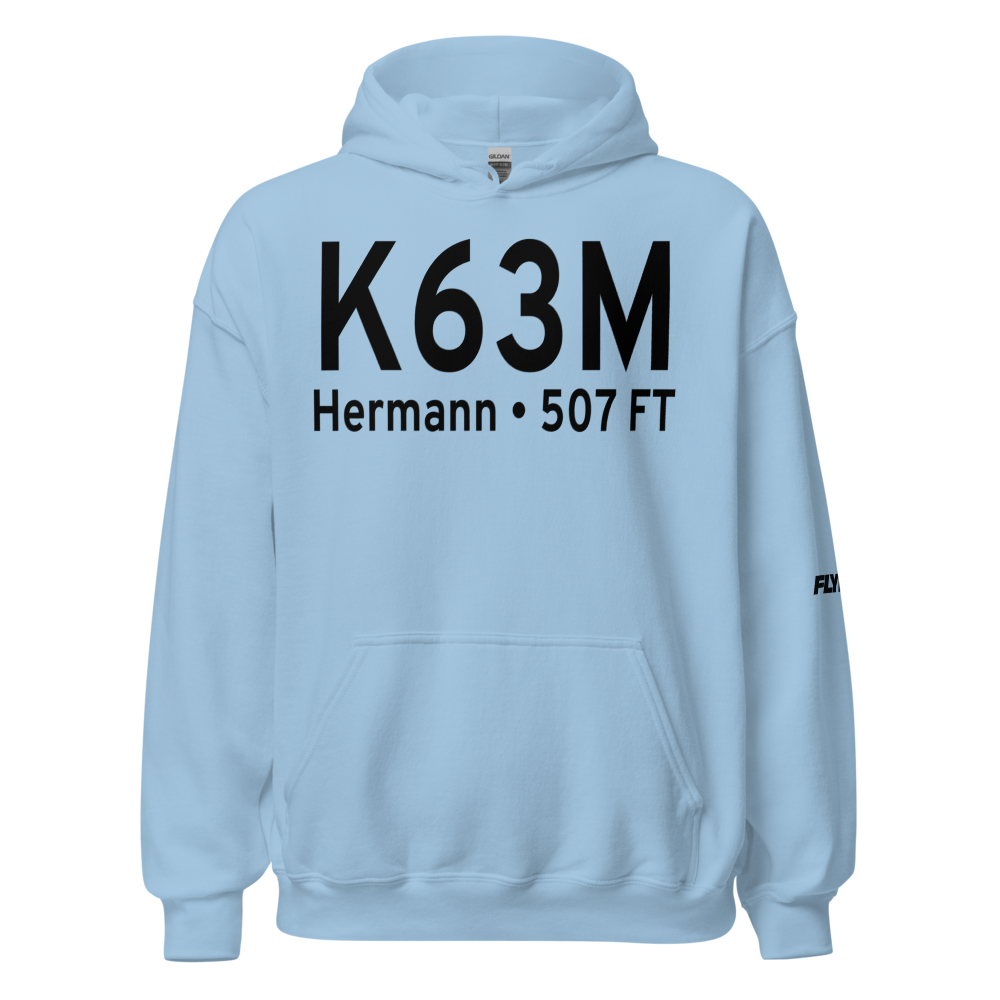 Hermann Municipal Airport (K63M) ICAO Hoodie Sweatshirt 
