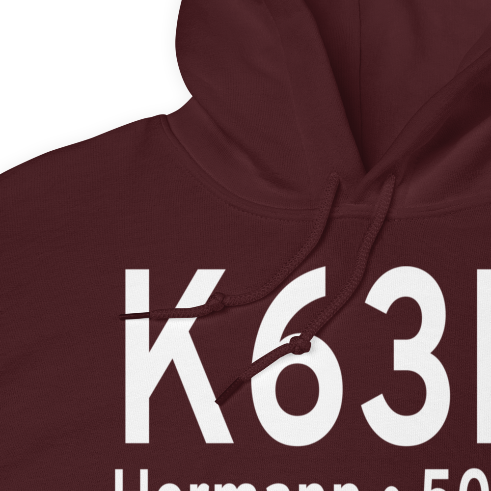 Hermann Municipal Airport (K63M) ICAO Hoodie Sweatshirt 