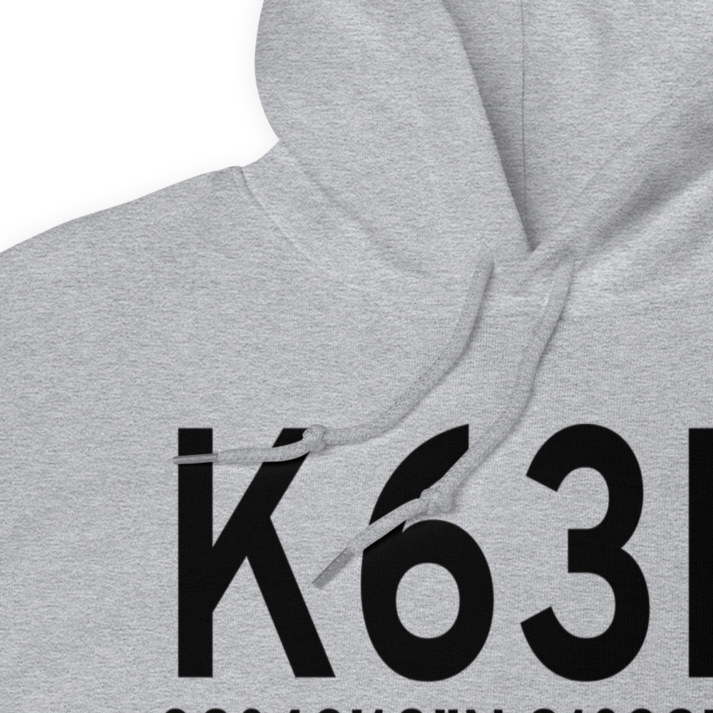 Hermann Municipal Airport (K63M) ICAO Hoodie Sweatshirt 