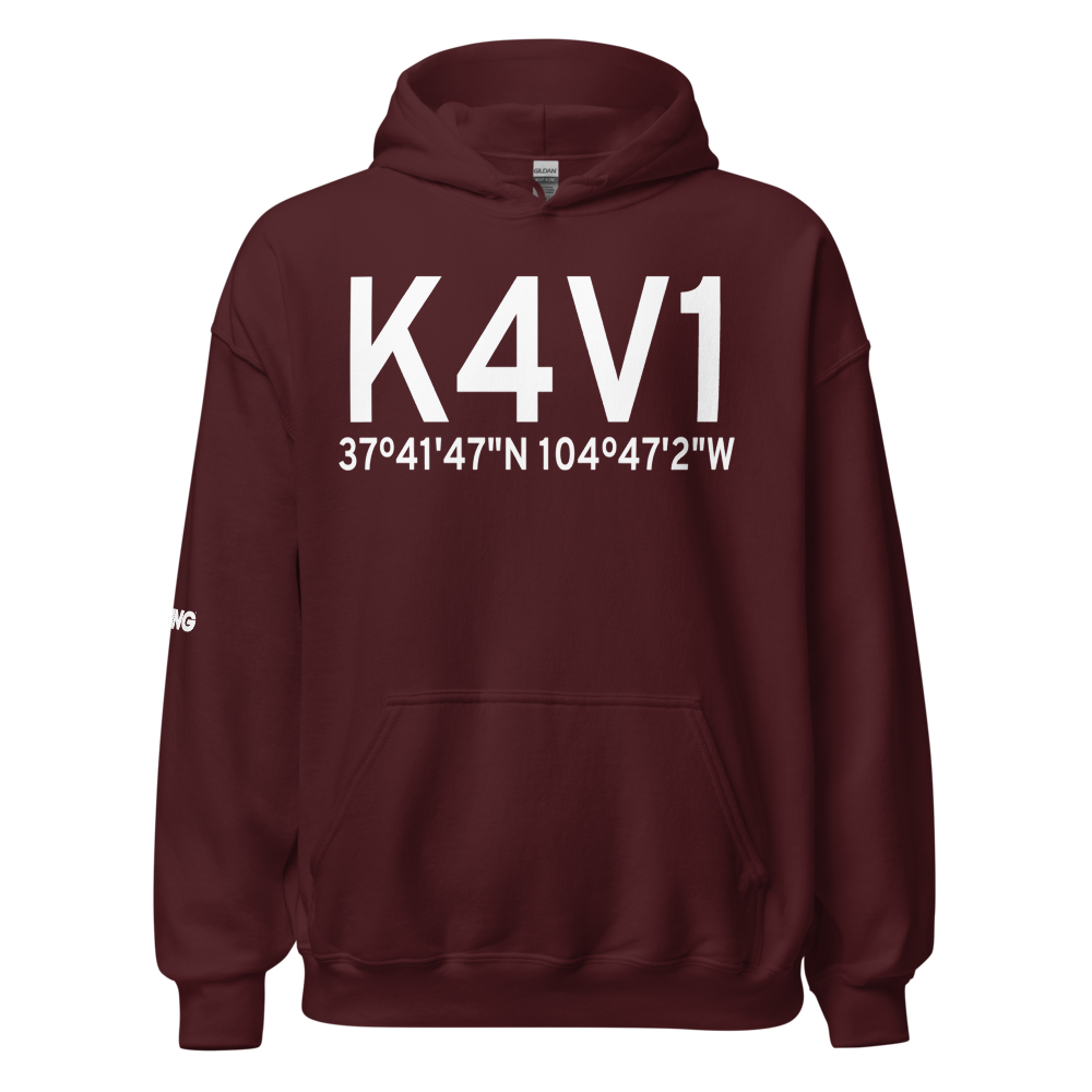 Spanish Peaks Airfield (K4V1) ICAO Hoodie Sweatshirt 