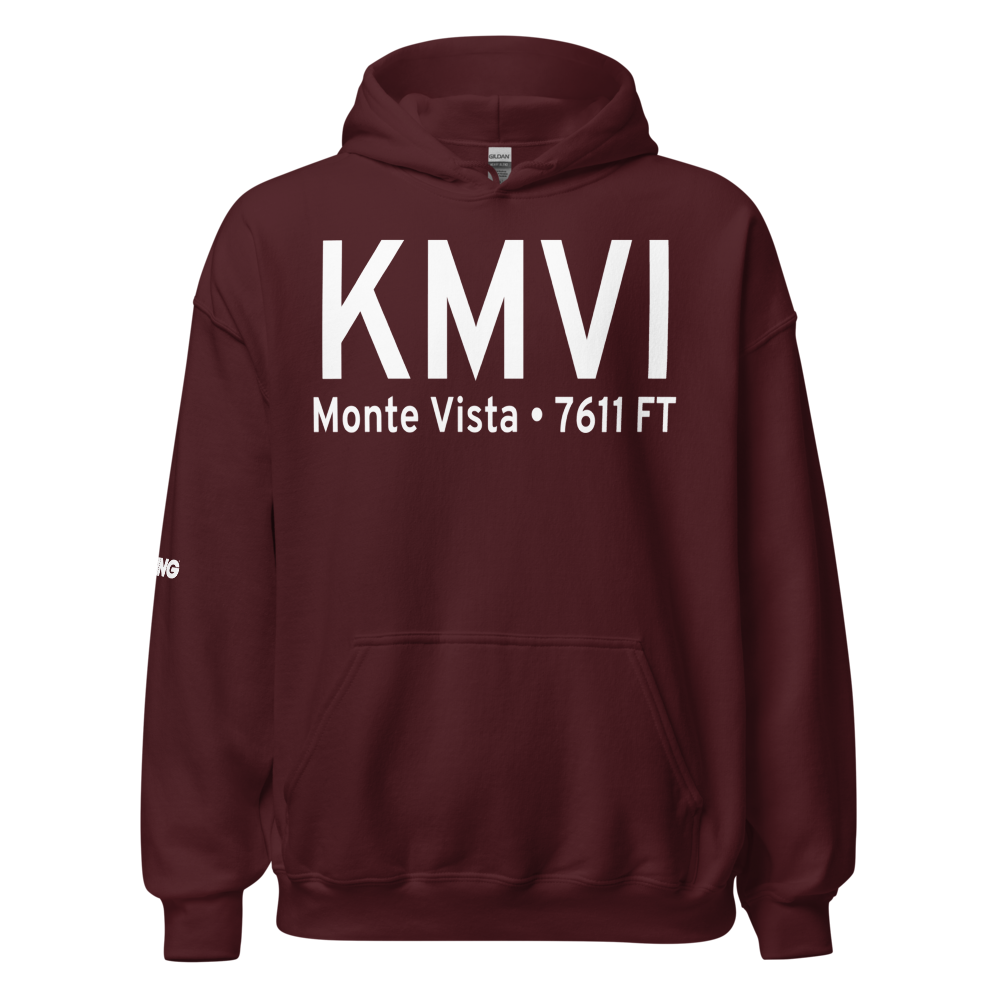 Monte Vista Municipal Airport (KMVI) ICAO Hoodie Sweatshirt 