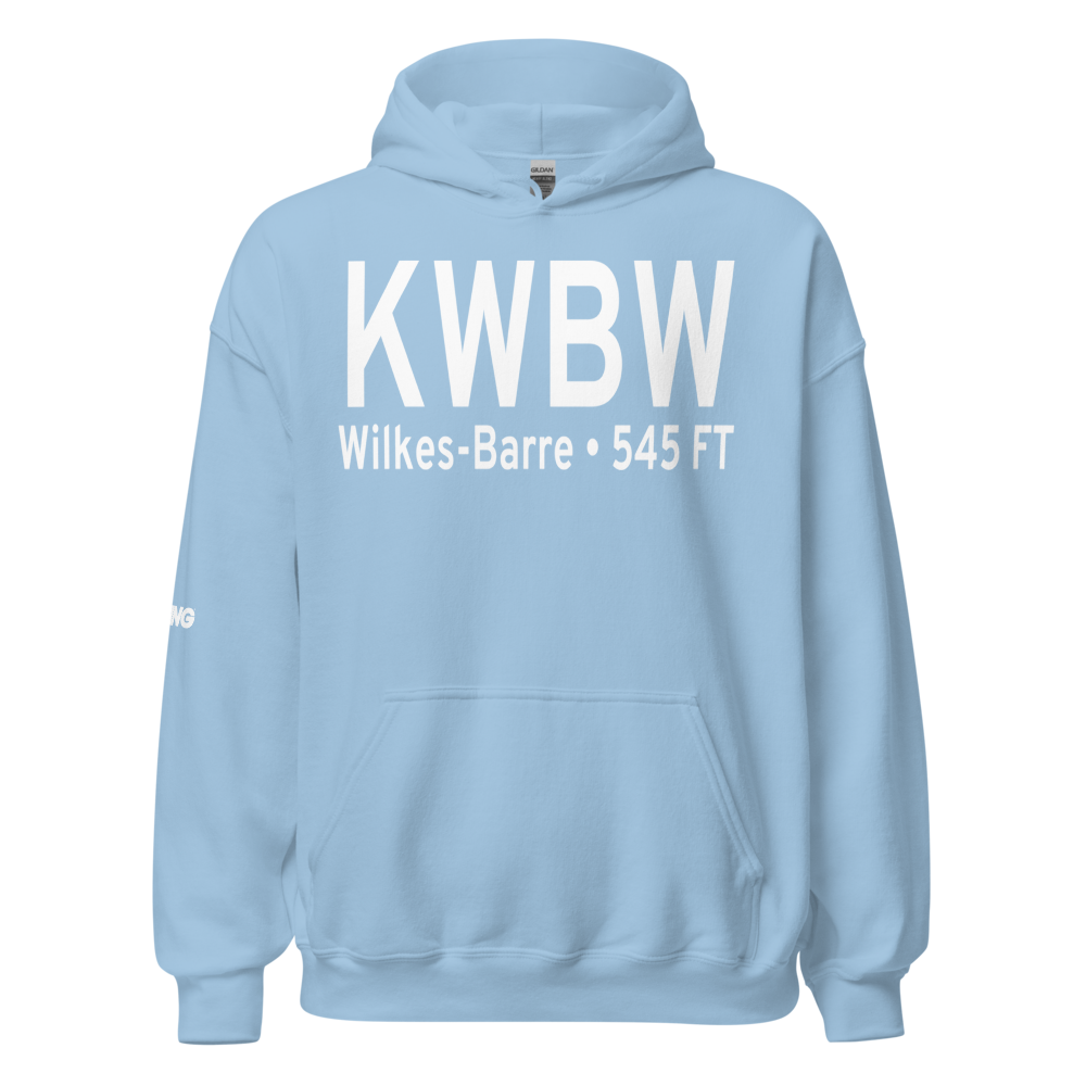 Wilkes Barre Wyoming Valley Airport (KWBW) ICAO Hoodie Sweatshirt 