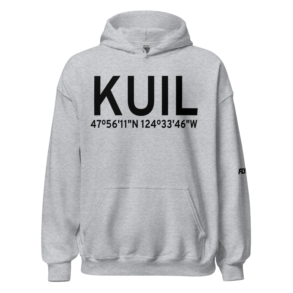Quillayute Airport (KUIL) ICAO Hoodie Sweatshirt 