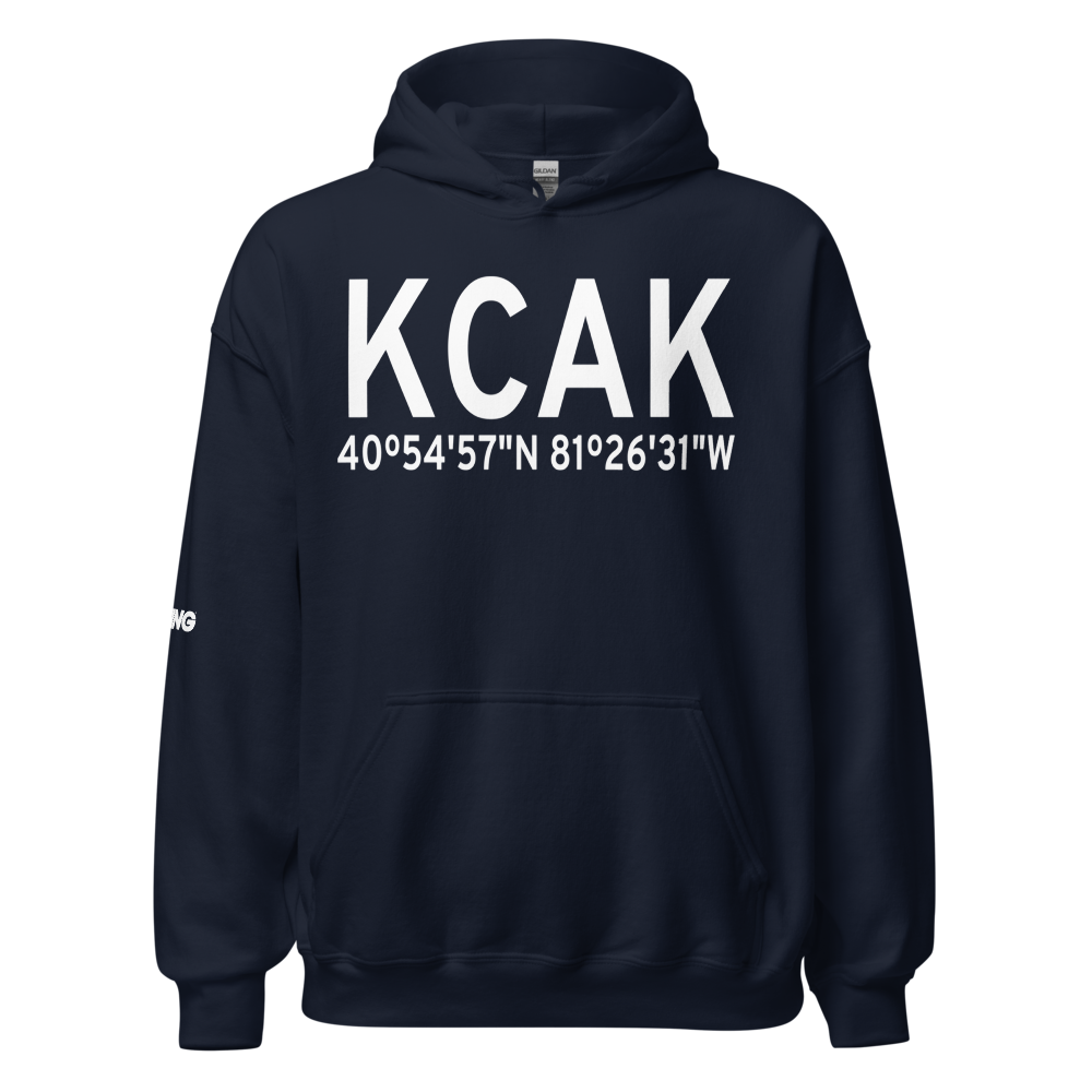 Akron Canton Regional Airport (KCAK) ICAO Hoodie Sweatshirt 