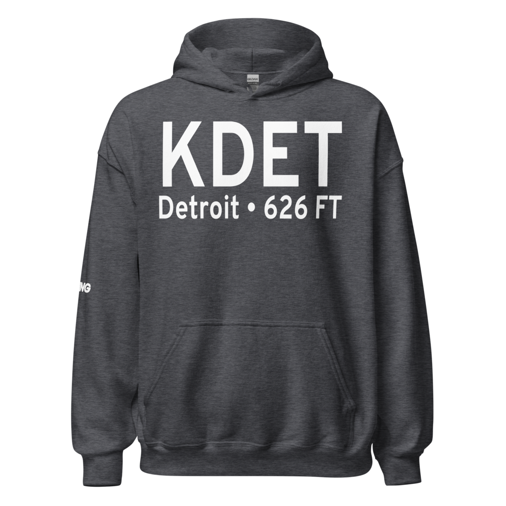 Coleman A. Young Municipal Airport (KDET) ICAO Hoodie Sweatshirt 