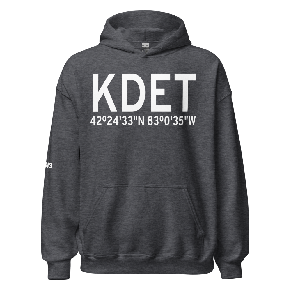Coleman A. Young Municipal Airport (KDET) ICAO Hoodie Sweatshirt 