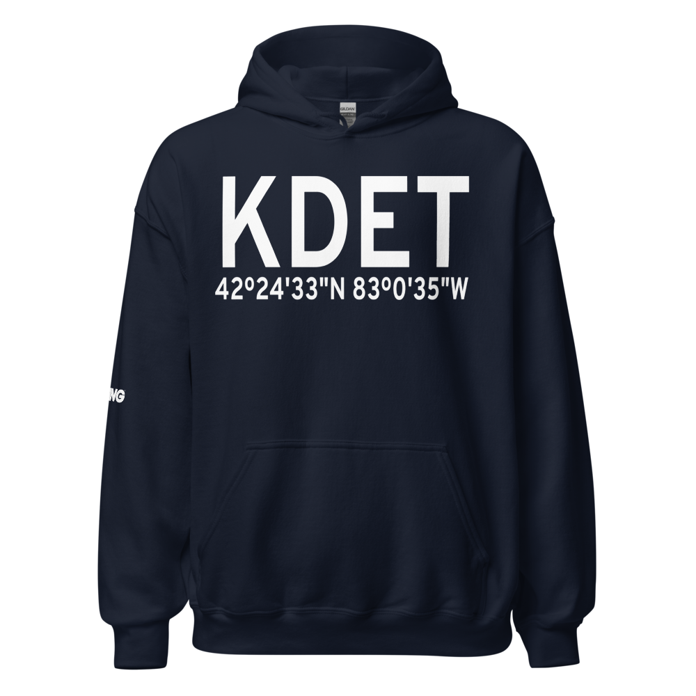 Coleman A. Young Municipal Airport (KDET) ICAO Hoodie Sweatshirt 