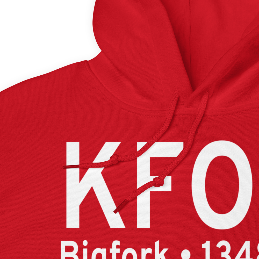 Bigfork Municipal Airport (KFOZ) ICAO Hoodie Sweatshirt 