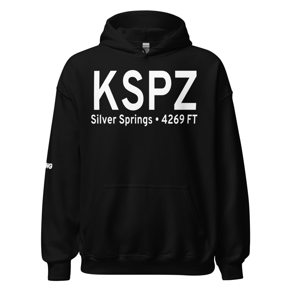 Silver Springs Airport (KSPZ) ICAO Hoodie Sweatshirt 