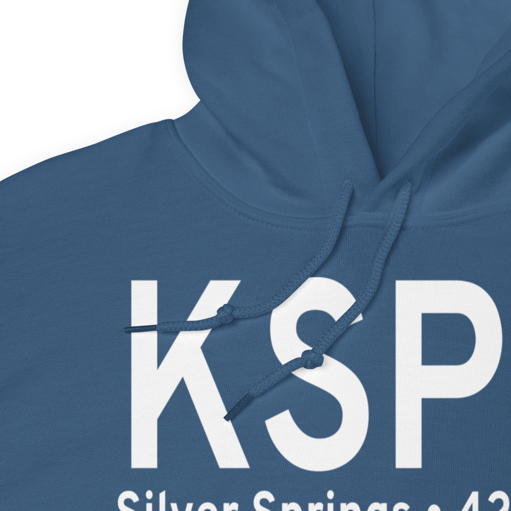 Silver Springs Airport (KSPZ) ICAO Hoodie Sweatshirt 